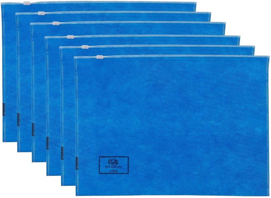 سعر ومواصفات حافظة قماش A4 مع جرار بسوستة من ثري ايه، لون أزرق، مقاس 25 سم × 35 سم، 6 قطع 17324 (B0DCTZ5NPR) على Amazon EG