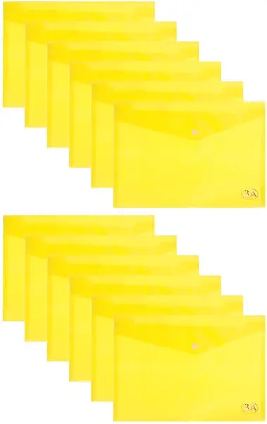 سعر ومواصفات حافظة ورق من البلاستيك مقاس 25 × 35 سم مع مشابك من 3A، عبوة 12 قطعة، أصفر (B0DCTZTXQH) على Amazon EG