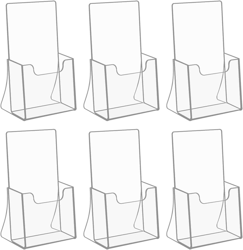 سعر ومواصفات حامل كتيب أكريليك لصفحات ثلاثية الطيات مقاس 10 سم، حامل كتب أكريليك اكثر سمكًا بنسبة 50%، حامل أوراق للعرض بلاستيكي للمجلات والكتيبات والقائمة والمجلات، 6 قطع (B0828W3F7W) على Amazon EG