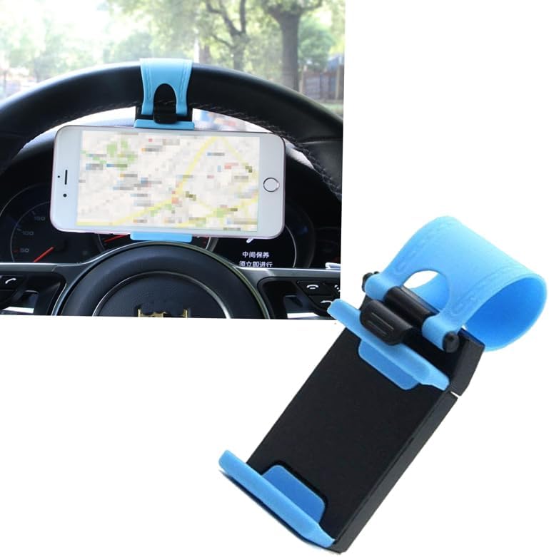سعر ومواصفات حامل موبايل عالمي يثبت على عجلة قيادة السيارة من كابر تريد، أزرق فاتح (Sky Blue) (B0DS9562BH) على Amazon EG