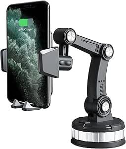 سعر ومواصفات حامل هاتف JX-601 ثابت للسيارة بقاعدة تثبيت لاصقة ودوران 360 درجة لتابلوه وزجاج مقدمة السيارة، حامل بقاعدة تثبيت للسيارة محكم وقابل للتعديل لنظام تحديد المواقع GPS والموبايلات الذكية (B0G5GW412W) على Amazon EG