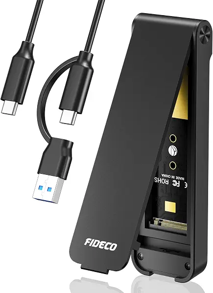 سعر ومواصفات حاوية ذاكرة مستديمة M.2، لقرص تخزين SSD M2 بسرعة 10 جيجابت في الثانية، محول USB 3.2 الجيل الثاني من الذاكرة المستديمة لـUSB لمفتاح M.2 PCIe M-Key/M+B، تصميم مغلق وتركيب سهل، يدعم UASP وTrim من فيديكو (B0CYLDM23M) على Amazon EG