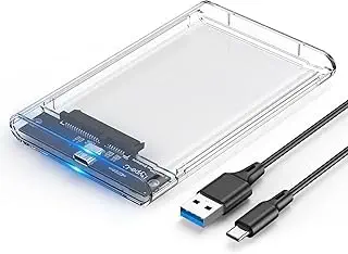 سعر ومواصفات حاوية محرك أقراص صلبة خارجي من سونيكس تك مع USB 3.0 ساتا لقرص التخزين اس اس دي، مقاس 2.5 بوصة، شفاف (B0G4R4WG38) على Amazon EG
