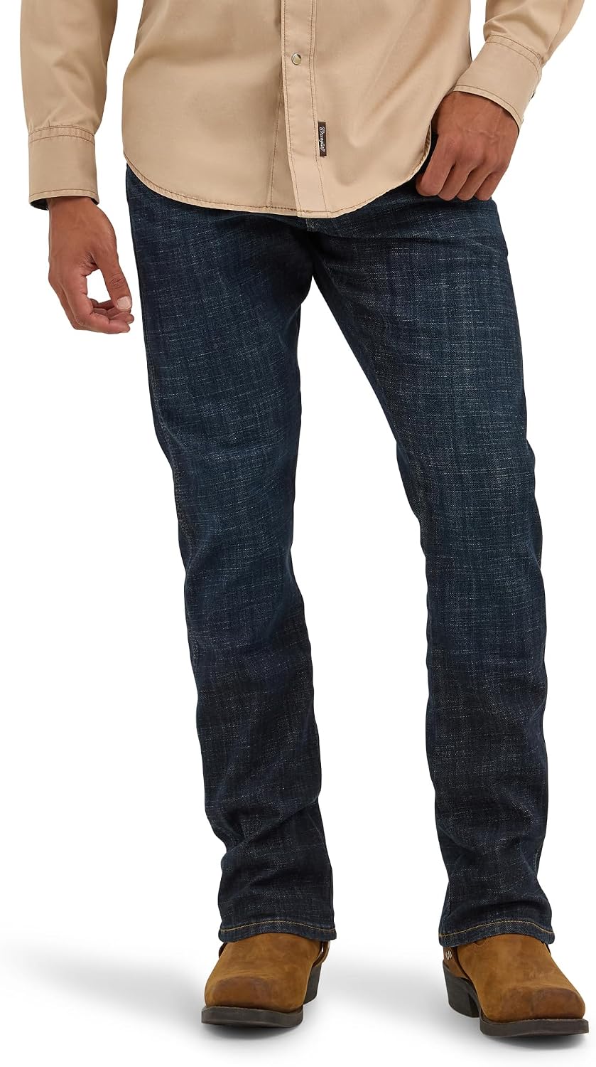 سعر ومواصفات حذاء جينز رجالي طويل وكلاسيكي، مقاس رفيع من Wrangler مقاس كبير، مقاس 29 عرض × 30 طول, داكس, 29W x 30L (B07T7TGB1J) على Amazon EG