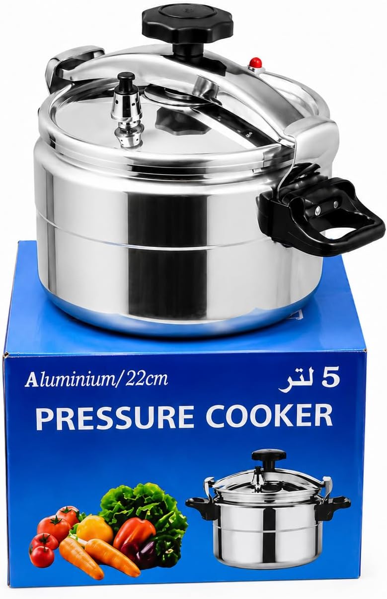 سعر ومواصفات حلة ضغط ألومنيوم للطهي 5 لتر مقاس 22 سم فضي موديل Aby001 (B0H6R69R5R) على Amazon EG