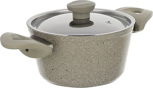 سعر ومواصفات حلة طهي جرانيت من توب شيف، مقاس 18 - بيج (B08WJL59YP) على Amazon EG