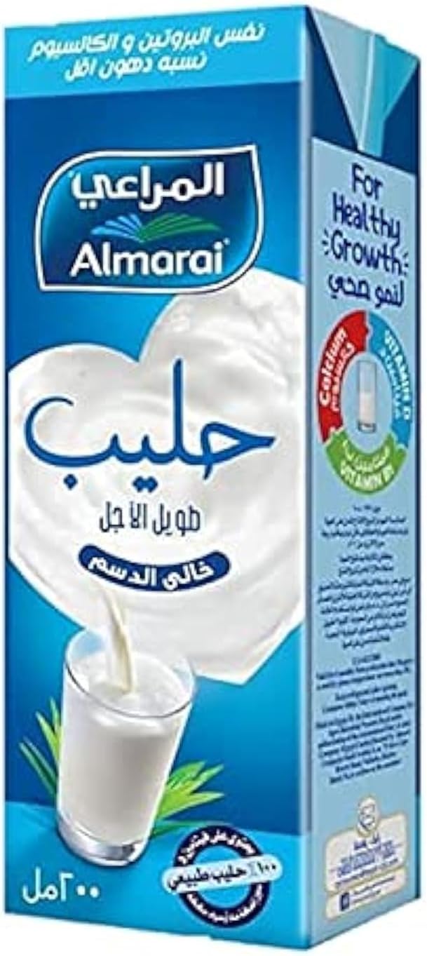 سعر ومواصفات حليب خالي الدسم 200 مل من المراعي - قطعة واحدة (عبوة من 6) (B0HJD36327) على Amazon EG