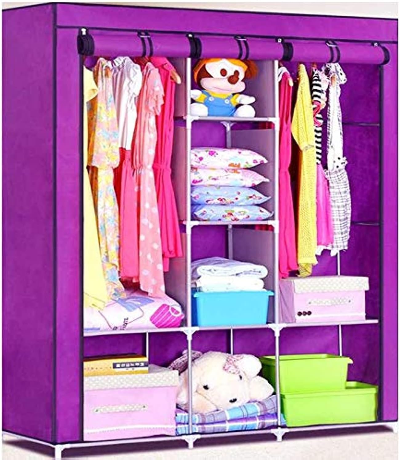 سعر ومواصفات خزانة معدنية محمولة وغطاء قماش، أرجواني (B08Y8VMMYY) على Amazon EG