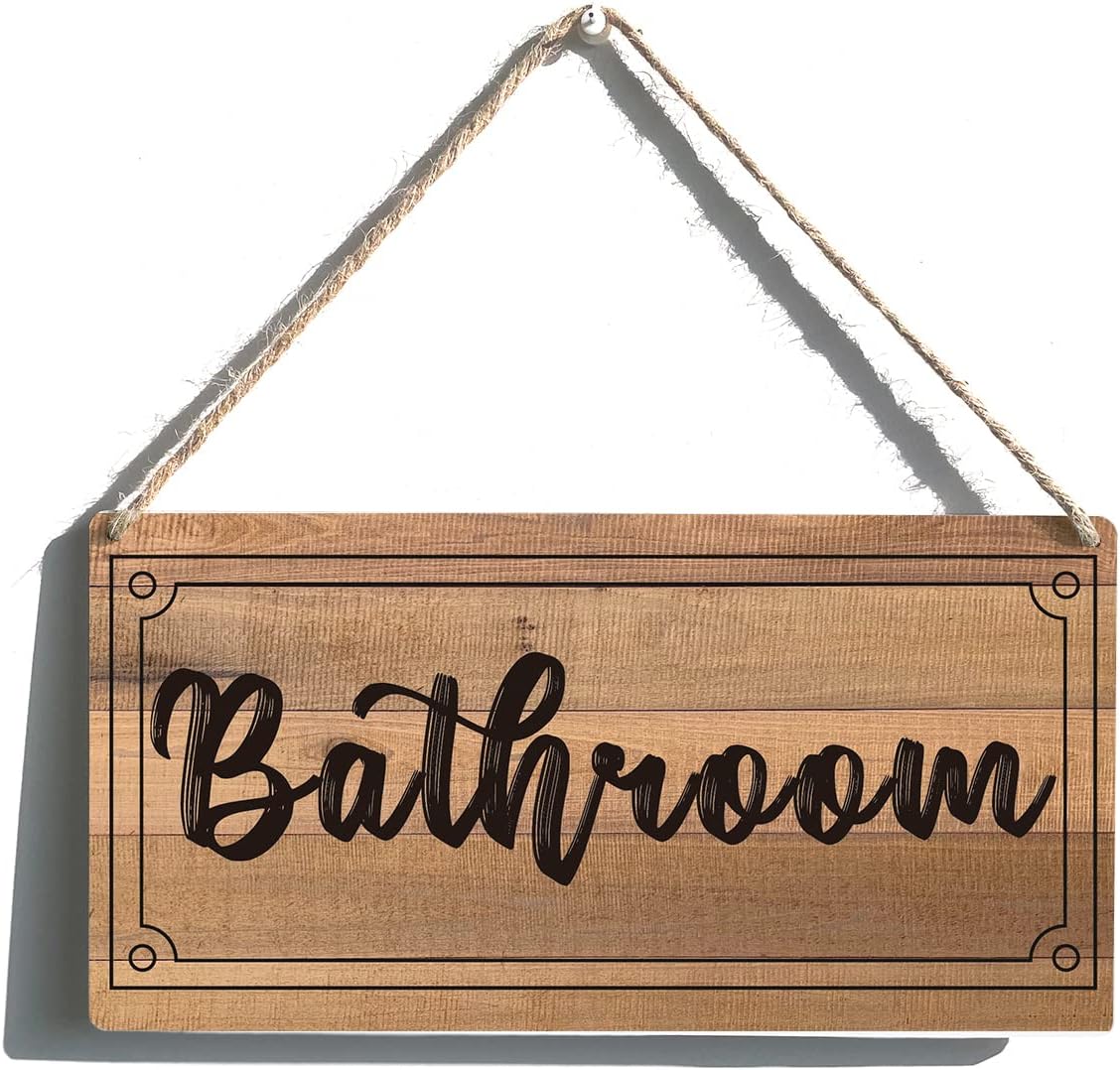 سعر ومواصفات خشبية معلقة بعبارة «Bathroom» للتعليق على الحائط بتصميم ريفي عتيق لديكور المنزل من كيوس، مقاس 30 × 40 سم (B09TTC9S58) على Amazon EG