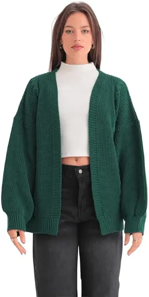 سعر ومواصفات دريس كود Comfy Oversized Green Cardigan (B0DV5SSJ75) على Amazon EG