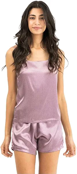 سعر ومواصفات دريس كود DressCode Womens Pink Straped Shorts Satin Pyjama Pajama Set (pack of 1) (B0DV66KVR5) على Amazon EG