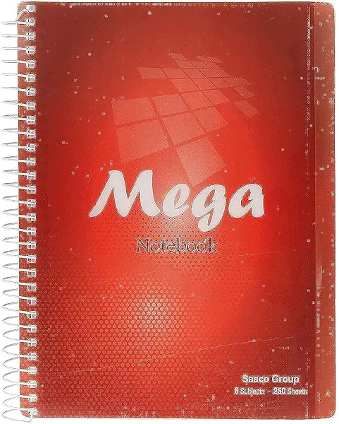 سعر ومواصفات دفتر ملاحظات ميجا من ساسكو مقاس A4 - 250 ورقة - أحمر (B093FT984J) على Amazon EG