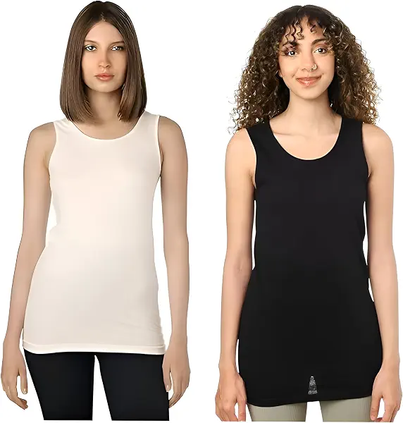 سعر ومواصفات دهب Dahab Womens Set Of 2 Pieces Plain Sleeveless Undershirt Base Layer Top (pack of 2) (B08BX15TGL) على Amazon EG