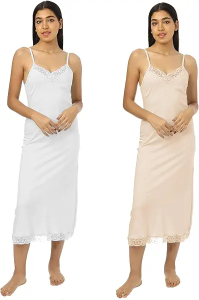 سعر ومواصفات دهب Dahab Womens Set Of 2 Pieces Plain Spaghetti Straps Full Slip Full Slip (B0DC71JT7P) على Amazon EG