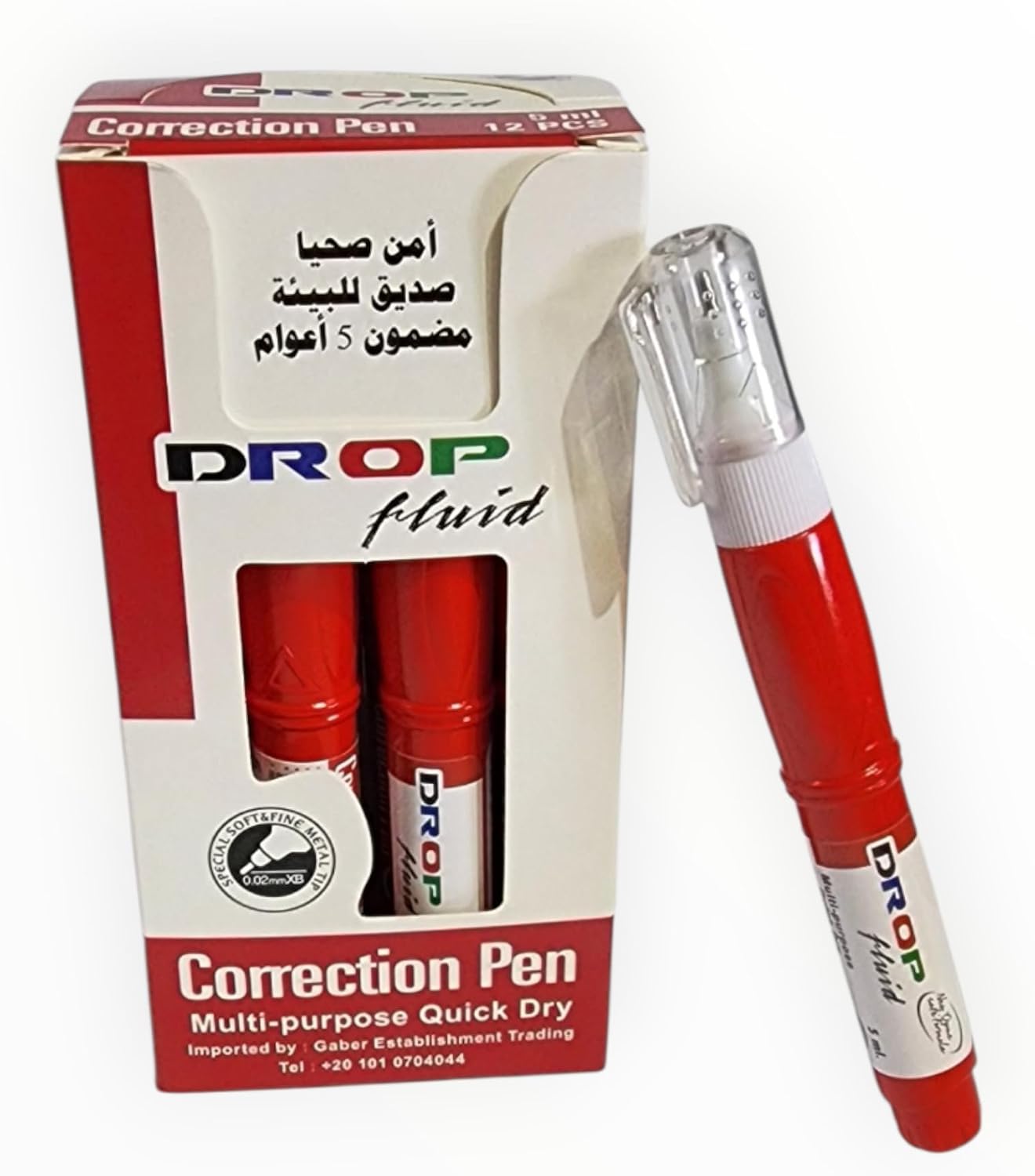 سعر ومواصفات دي ار او قلم تصحيح سائل سريع الجفاف من دروب 123، 5 مل، ابيض (B0DQK31NW5) على Amazon EG