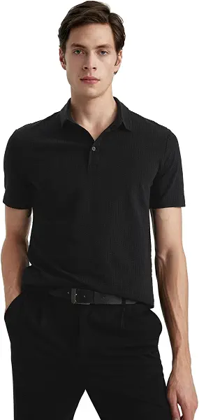 سعر ومواصفات ديفاكتو DeFacto Man Knitted Slim Fit Polo Neck Short Sleeve Polo T-Shirt X2594AZ Polo T-Shirt (pack of 1) (B0D3Z5JXHJ) على Amazon EG