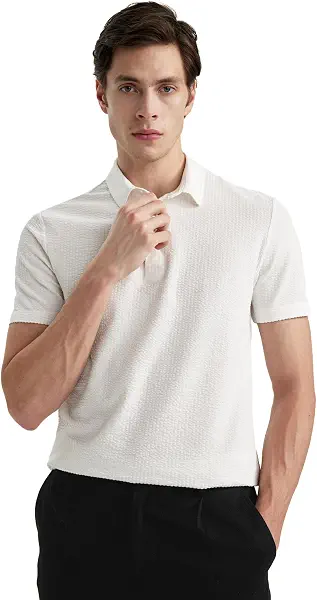 سعر ومواصفات ديفاكتو DeFacto Man Knitted Slim Fit Polo Neck Short Sleeve Polo T-Shirt X2594AZ Polo T-Shirt (pack of 1) (B0D3Z79CMZ) على Amazon EG
