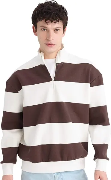 سعر ومواصفات ديفاكتو DeFacto Man Man Young Knitted Boxy Fit Zipper Long Sleeve Sweat Shirt C7045AX Sweat Shirt (pack of 1) (B0DR4T59F6) على Amazon EG