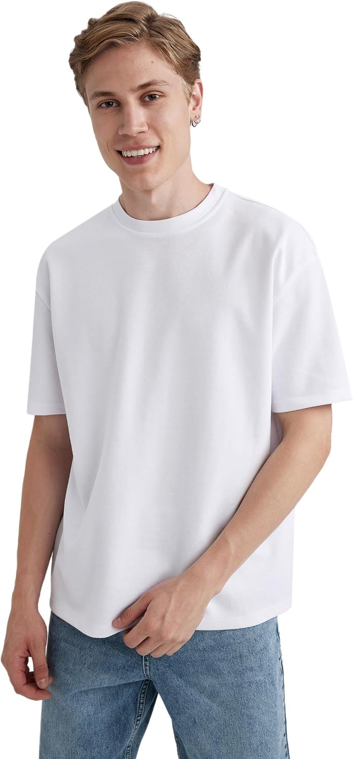 سعر ومواصفات ديفاكتو DeFacto Mens Oversize Fit Crew Neck X3926AZ Short Sleeve T-Shirt (B0CWC6VM7R) على Amazon EG