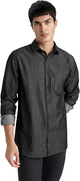 سعر ومواصفات ديفاكتو DeFacto Mens Regular Fit Shirt Neck B1878AX Long Sleeve Shirt (pack of 1) (B0CTD5R16P) على Amazon EG