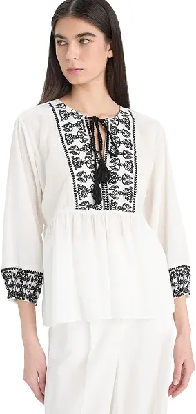 سعر ومواصفات ديفاكتو DeFacto Womens Casual Woven Top Regular Fit Crew Neck 3/4 Sleeve Long Sleeve Blouse E6527AX Modern (B07XVFKG35) على Amazon EG