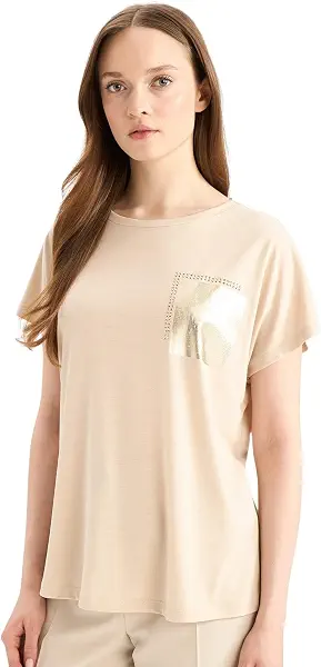 سعر ومواصفات ديفاكتو DeFacto Womens Traditional Batwing Bike Neck Short Sleeve Knitted Short Sleeve T-Shirt Short (pack of 1) (B07X98D3VL) على Amazon EG