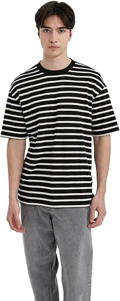 سعر ومواصفات ديفاكتو DeFacto Man Knitted Comfort Fit Crew Neck Short Sleeve T-Shirt B5910AX T-Shirt (pack of 1) (B0D3Z691ZT) على Amazon EG