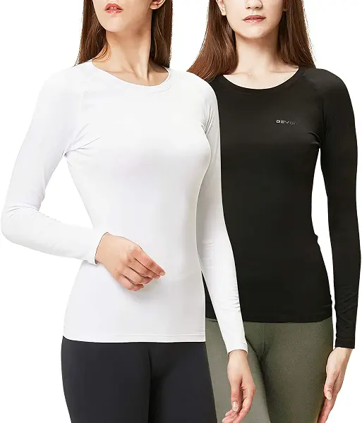 سعر ومواصفات ديفوس DEVOPS Women's 2 Pack Thermal Long Sleeve Shirts Compression Baselayer Tops (B07SM9FFNH) على Amazon EG