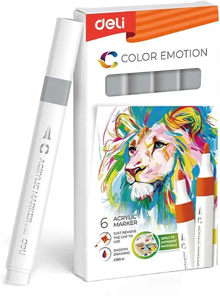 سعر ومواصفات قلم ماركر أكريليك Deli C193A Color Emotion، رمادي (B0H6JNSQT1) على Amazon EG