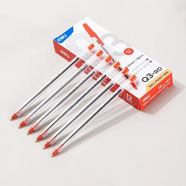 سعر ومواصفات ديلي قلم حبر جاف EQ3-RD 12 قطعة، طرف رصاصة 1.0 ملم، احمر (B071NK6RZV) على Amazon EG