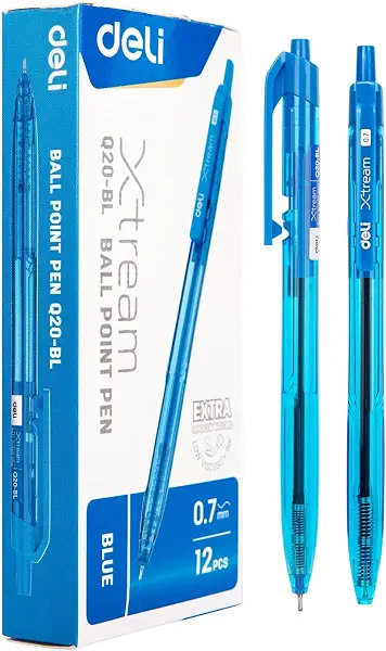 سعر ومواصفات ديلي قلم حبر جاف بطرف 0.7 ملم من 12 قطعة، حبر ازرق Q20-BL (B0H6JGWHS4) على Amazon EG