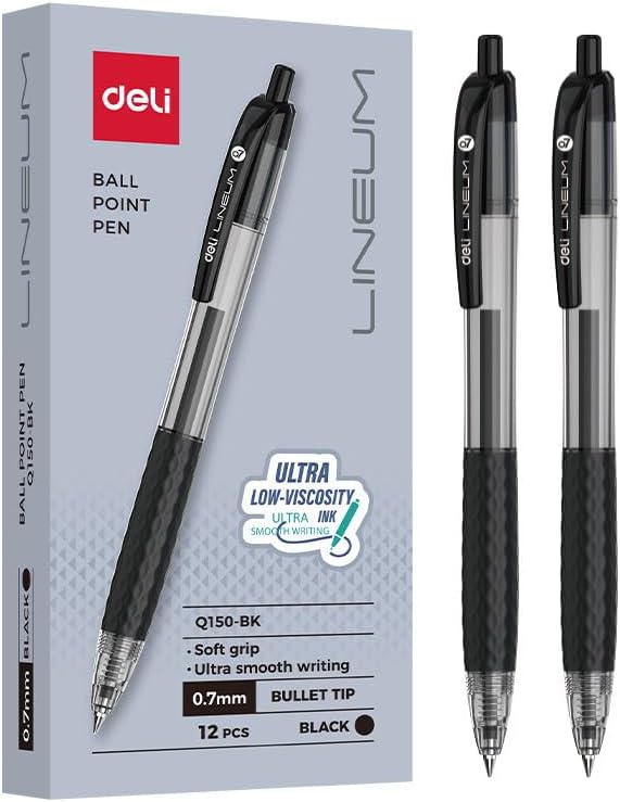 سعر ومواصفات ديلي قلم حبر جاف بطرف 0.7 ملم من 12 قطعة، حبر اسود Q150-BK (B0H6JSHQTY) على Amazon EG
