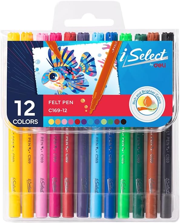 سعر ومواصفات ديلي مجموعة اقلام لباد EC169-12 - 12 لون (B0F53WD4V8) على Amazon EG