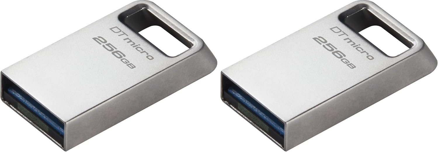 سعر ومواصفات ذاكرة فلاش مايكرو داتا ترافيلر بتصميم معدني ممتاز صغير للغاية بمنفذ USB 3.2 الجيل الأول وسرعة نقل تصل إلى 200 ميجابايت/ثانية سعة 256 جيجابايت من كينغستون موديل DTMC3G2/256GB، عبوة من قطعتين (B0HLDRRYHL) على Amazon EG