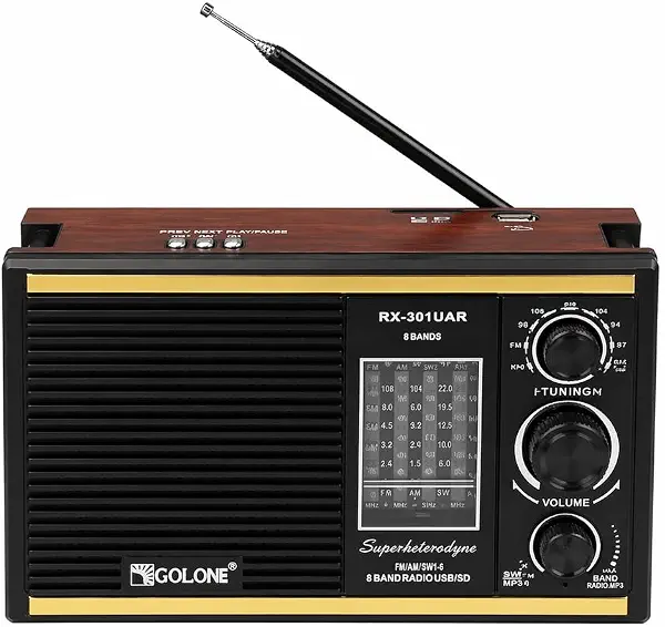 سعر ومواصفات راديو ريترو محمول، متعدد النطاقات FM/AM/SW مع USB، SD وMP3 - A1-334 (B0GZDG42SB) على Amazon EG