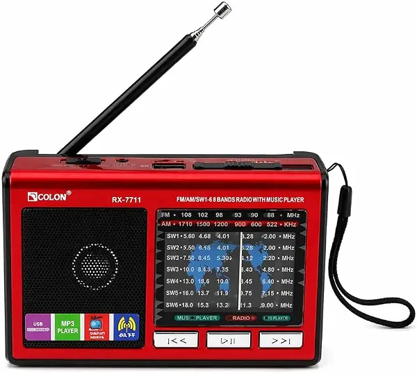 سعر ومواصفات راديو محمول متعدد النطاقات مع مشغل MP3 وهوائي - أحمر - A1-322 (B0GZDNWDW1) على Amazon EG