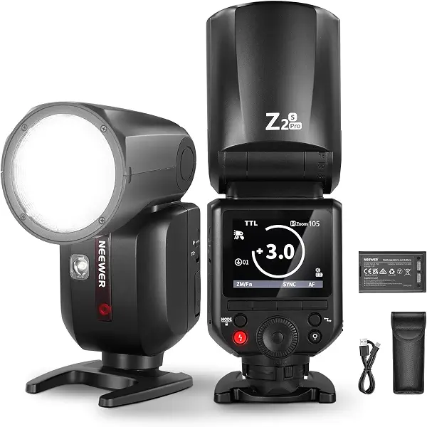 سعر ومواصفات رأس فلاش دائري Z2PRO-S 2.4G لكاميرات سوني يدعم اتصال لاسلكي بجودوكس و76 Ws وغالق سريع 1/8000 ث وواجهة مستخدم مطورة ووضع يدوي/تلقائي بزر تحويل وبطارية 7.2 V و3000 mAh تكفي 600 فلاش كامل القوة من نيوير (B0DMVNMPT2) على Amazon EG
