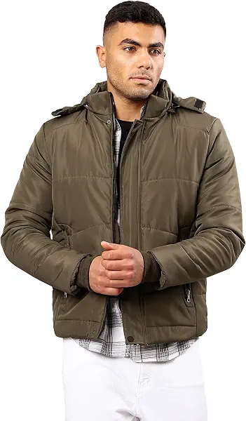 سعر ومواصفات رافين Ravin Mens Dark Olive Coziness Puffer Jacket with Front Zipper Modern (pack of 1) (B0DGG7YDQ6) على Amazon EG