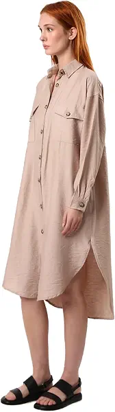 سعر ومواصفات رافين Ravin womens Coffee Textured Shirt Dress with Full Buttons Casual Dress (pack of 1) (B0D2WC4QF9) على Amazon EG