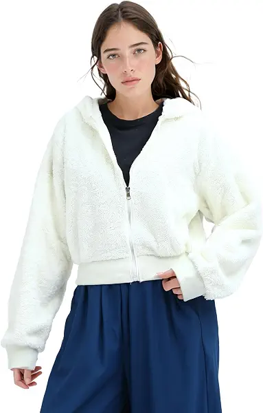 سعر ومواصفات رافين Ravin womens Faux Fur Hoodied Shirt With Long Sleeves - Off-White Women Sweat Shirt (pack of 1) (B0DH535Y32) على Amazon EG