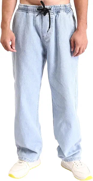 سعر ومواصفات رافين Ravin Mens Slip On Wide Casual Jeans - Light Blue - R208746 Pants (pack of 1) (B0CK6T17P3) على Amazon EG