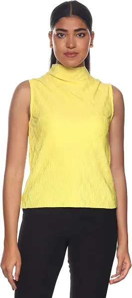 سعر ومواصفات رد تاغ REDTAG Womens Sleeveless High Neck Plisse Top T-Shirt (B0B1YYQY6Y) على Amazon EG