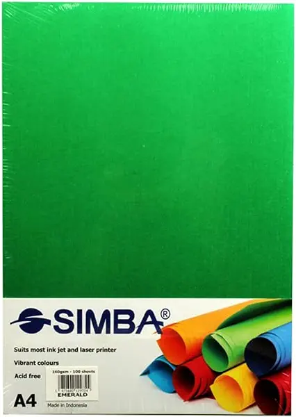 سعر ومواصفات رزمه ورق تصوير من سيمبا 100 ورقه 160 جم A4 اخضر (B0B1LM5DFQ) على Amazon EG