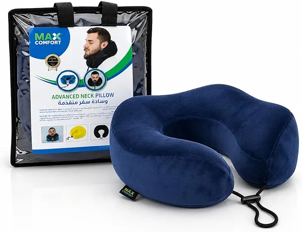 سعر ومواصفات Max Comfort رقبة سفر طبية عصرية من الميموري فوم للسفر من ماكس كومفورت - كحلي (كحلي) (B0D2LL3F13) على Amazon EG