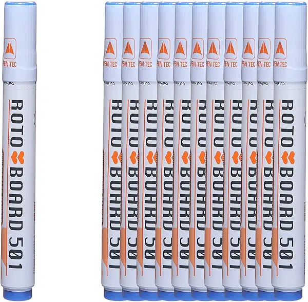 سعر ومواصفات روتو لوحة 501 مجموعة من 12 قلم تحديد بطرف ازميل ابيض - ازرق (B08WJNL1TY) على Amazon EG