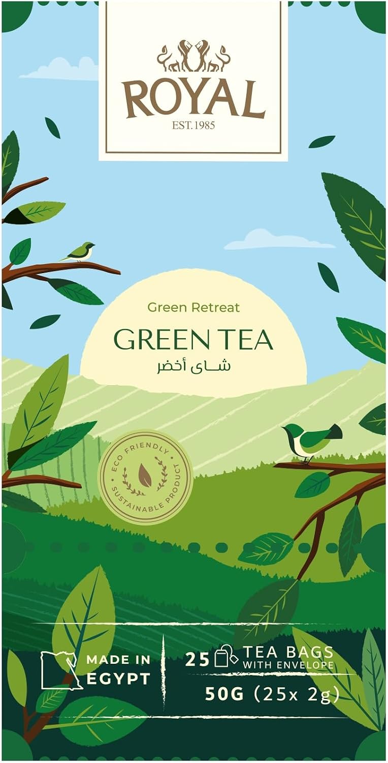 سعر ومواصفات رويال شاي أخضر بحشيشه الليمون 25 ظرف (B0H6GMVRFC) على Amazon EG