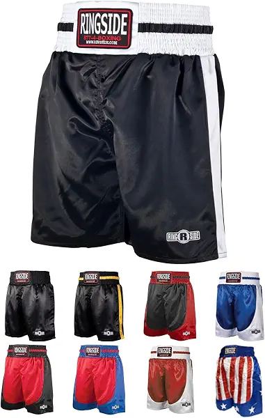 سعر ومواصفات رينج سايد سروال الملاكمة Ringside Pro-Style Trunks أسود/أبيض (B006CV3MM4) على Amazon EG