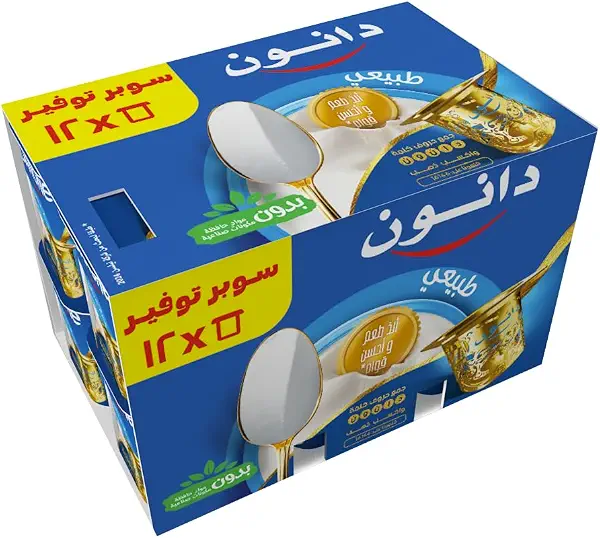 سعر ومواصفات زبادي سادة طبيعي من دانون، 12 × 85 جرام (B0G1YRXF79) على Amazon EG