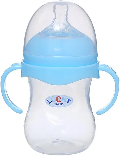 سعر ومواصفات زجاجة رضاعة للأطفال بمقبض سعة 180 مل، أزرق فاتح DR-A-418 (B0DHYFDNLR) على Amazon EG