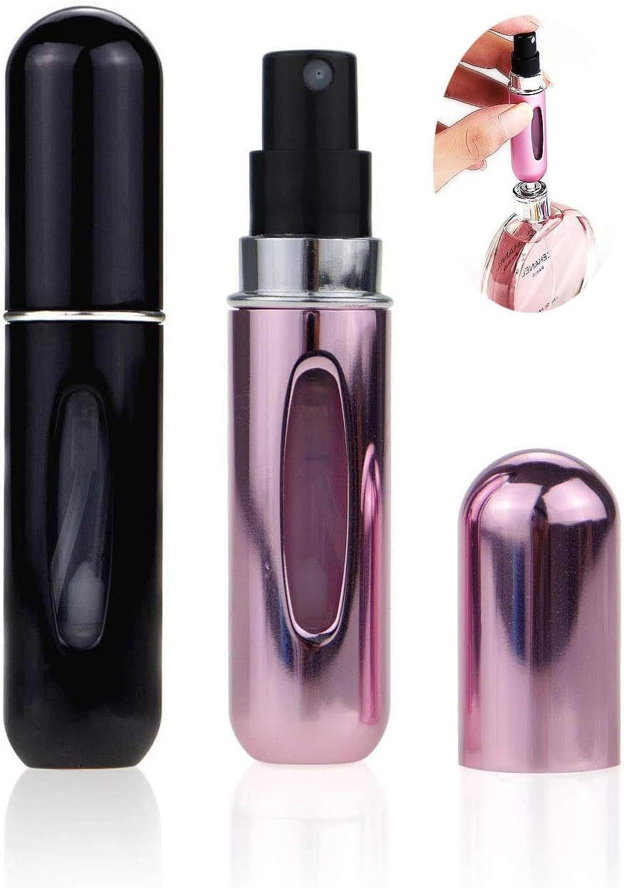 سعر ومواصفات زجاجة عطر محمولة 5 ملليلتر قابلة لإعادة الملء - بخاخة عطر بحجم مناسب للسفر للنساء، عبوة زجاجية صغيرة فارغة بمضخة، بخاخة كولونيا للرجال، قطعتان (B07Y4NJGJX) على Amazon EG